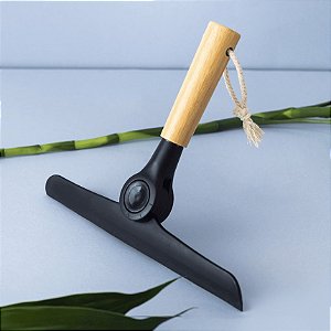 Rodinho De Pia Dobrável Com Cabo Em Bambu Preto