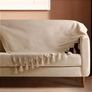 Manta para Sofá Lisa Jacquard Premium Cru
