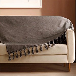 Manta para Sofá Lisa Jacquard Premium Preta