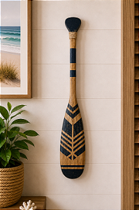 Remo Decorativo Preto 55 cm Decoração de Parede em madeira para Casa de Praia e Náutica