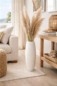 Vaso Decorativo Classic Grande em Cerâmica Branco