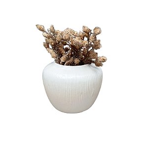 Vaso Decorativo Lines em Cerâmica Branco