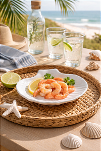 Petisqueira Concha Branca Média em Cerâmica