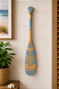 Remo Decorativo Canadense Azul Pastel 55 cm Decoração de Parede em madeirapara Casa de Praia e Náutica
