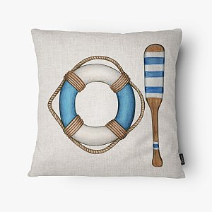 Almofada Náutica Boia e Remo Decoração Náutica Praia