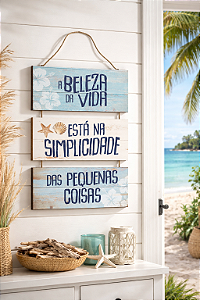 Placa Decorativa Náutica - A Beleza da Vida