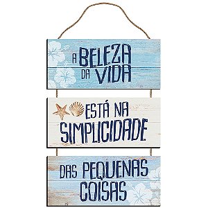 Placa Decorativa Náutica -  A Beleza da Vida