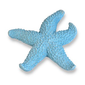 Estrela Decorativa De Mesa Azul Claro em Resina 16 Cm