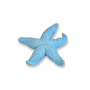 Estrela Decorativa De Mesa Azul em Resina 11 Cm