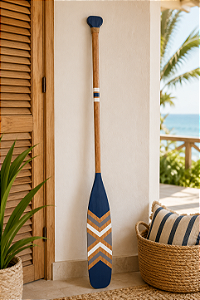 Remo Decorativo Azul Marinho com Cinza 130 cm Decoração Náutica Praia