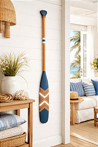 Remo Decorativo Azul Marinho com Cinza 100 cm Decoração Náutica Praia