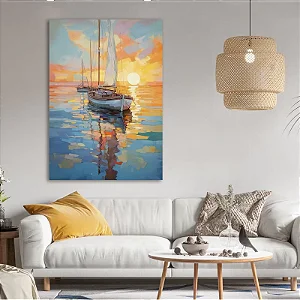 Quadro Telas Decorativas Grande Caravelas - 60x90cm