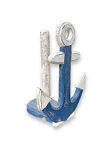 Porta Papel Toalha Âncora Pátina Azul Decoração Náutica de Mesa