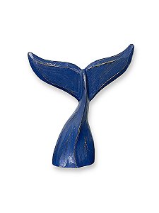 Enfeite Cauda de Baleia Azul Grande Decoração Náutica de Mesa