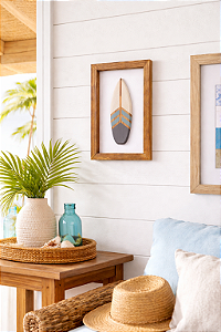 Quadro Prancha Azul Decoração Náutica de Parede