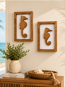 Quadro Cavalo Marinho Pequeno Decoração Náutica de Parede