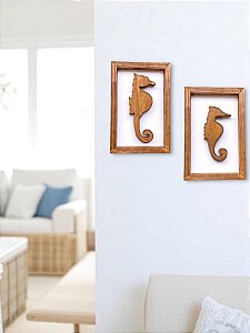 Quadro Cavalo Marinho Pequeno Decoração Náutica de Parede