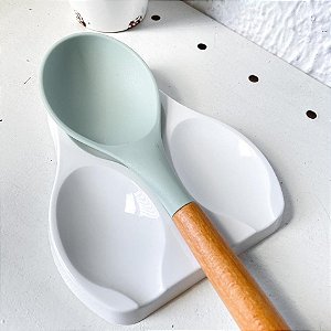 Suporte Colher Descanso Apoio Para Colher Branco 3 Lugares Cozinha Organização