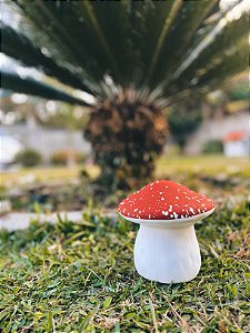 Enfeite Decorativo Cogumelo Médio em Cerâmica