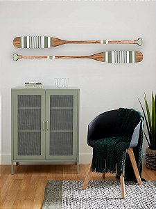 Remo Decorativo Verde Jade Listrado 130 cm Decoração Náutica Praia