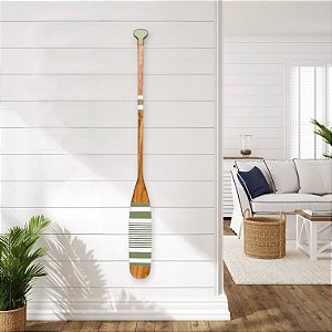 Remo Decorativo Verde Jade Listrado 100 cm Decoração de Parede em madeira