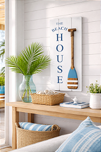 Quadro Decorativo The Beach House Azul Decoração de Praia