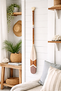 Remo Decorativo Ponta Marrom 130 cm Decoração Náutica Praia