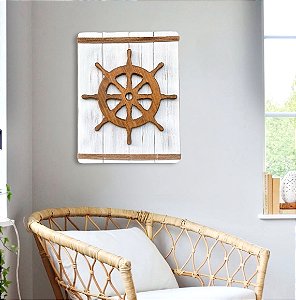 Quadro Náutico Timão em Madeira Decoração Náutica Praia