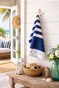 Cabideiro Estrela Branca em Madeira Decoração Náutica Praia