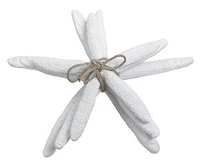 Trio de Estrelas Brancas Decorativas De Mesa em Resina 16 Cm