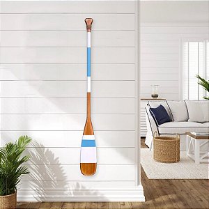 Remo Decorativo Azul Claro e Branco 100 cm Decoração Náutica Praia
