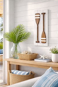 Quadro Decorativo Remos em Madeira Decoração de Praia