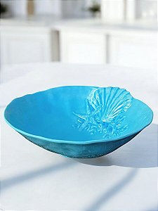 Saladeira Melamina Azul Fundo do Mar Decoração Náutica Praia