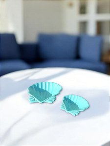 Kit 2 Petisqueiras Melamina Concha Azul Decoração Náutica Praia