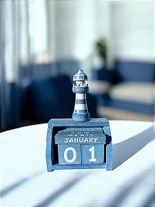 Calendário Náutico Farol Decoração em Madeira