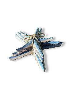 Enfeite Náutico Estrelas de Mesa Decoração em Madeira