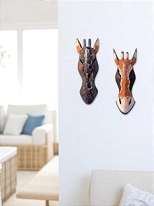 Enfeite Máscara de Girrafa Decoração de Parede