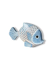 Enfeite Peixe de Mesa Azul Claro Pequeno Decoração Náutica