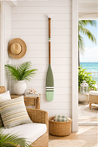 Remo Decorativo Ponta Verde Claro 100 cm Decoração Náutica Praia