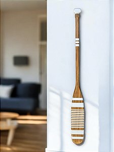 Remo Decorativo Marrom e Branco Listrinhas 130 cm Decoração Náutica Praia