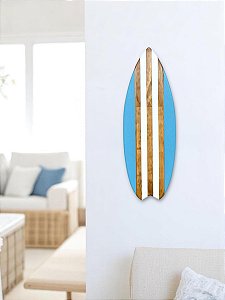 Enfeite Prancha de Parede Azul e Branca 50x18x2