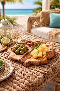 Petisqueira Concha em Madeira Teca