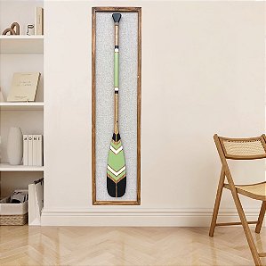 Quadro em Linho com Remo Preto, Verde e Branco em Madeira 140x35