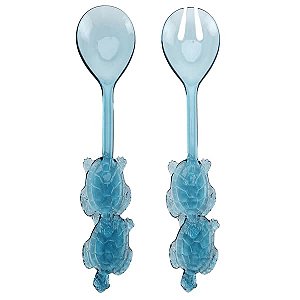 Kit Pegador de Salada Tartaruga Azul em Acrílico