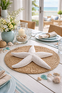 Enfeite Estrela do Mar Branca em Cerâmica 20x19x3