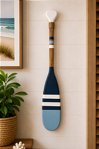 Remo Decorativo Ponta Azul Claro 55 cm em Madeira Pinus