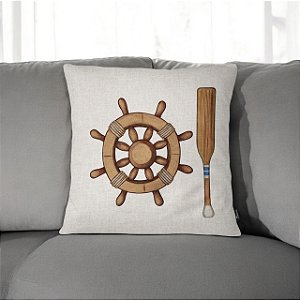 Almofada Náutica Timão e Remo em Linho 45x45