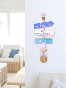Placa Remo Lar Doce Lar em MDF
