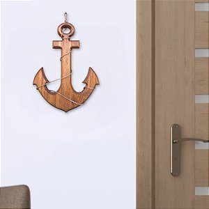 Enfeite Âncora Marrom 30 cm com corda Decoração Náutica Praia
