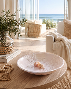 Travessa Náutica Branca em Melamina 7,5x36 cm